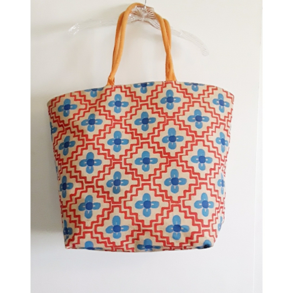 Large Blue and Orange Tote